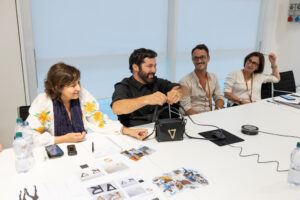 Roger Vivier team reviewing Polimoda students' projects.