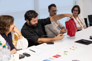 Roger Vivier team reviewing Polimoda students' projects.