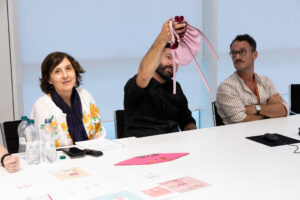 Roger Vivier team reviewing Polimoda students' projects.