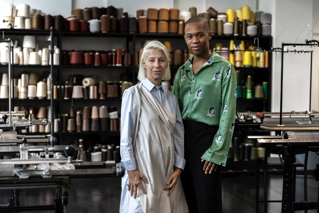 Thebe Magugu and Mimma Viglezio at Polimoda Manifattura Tabacchi campus. Photo by Serena Gallorini