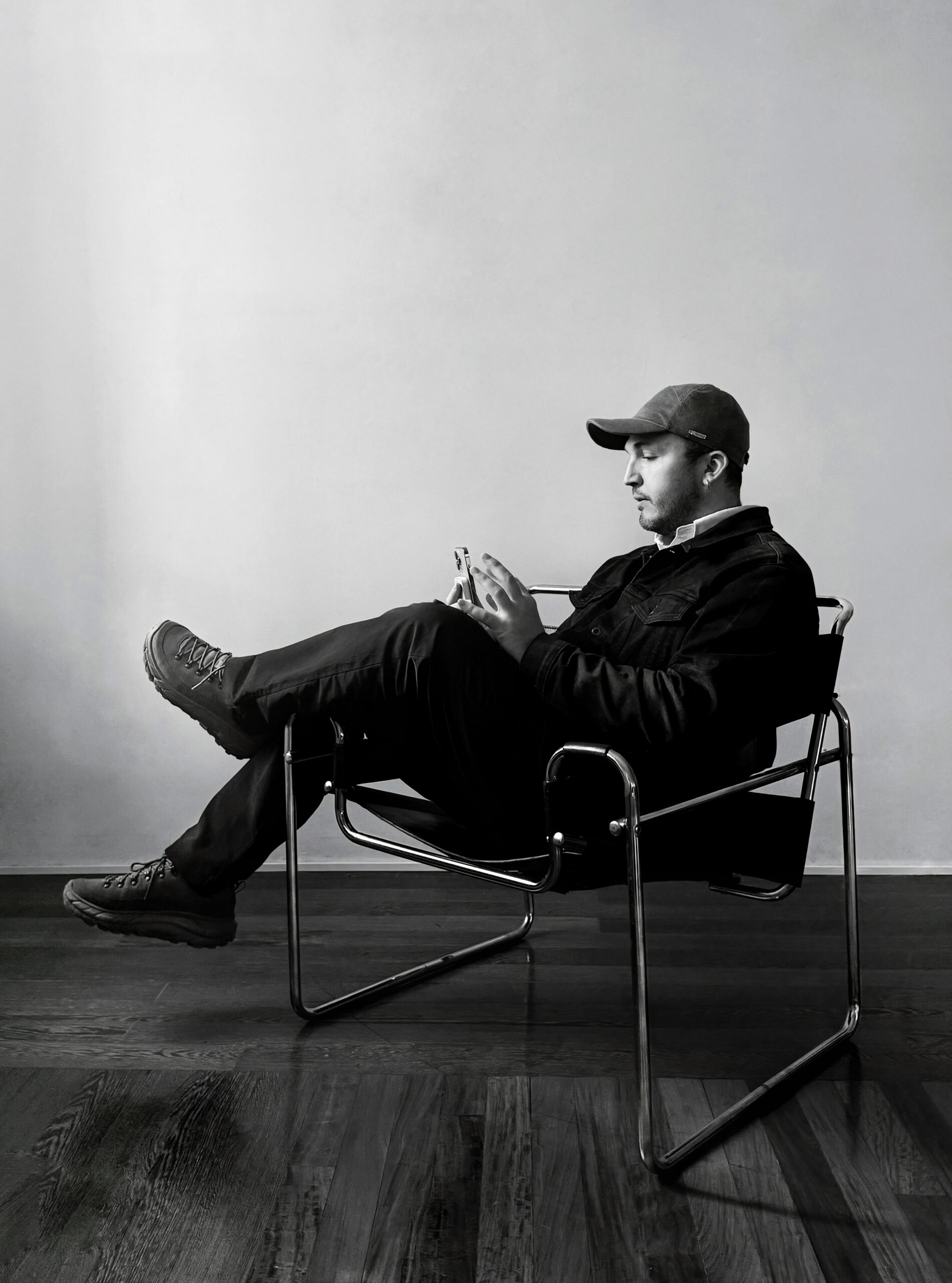 Hatem Ben Hassine on a casting set