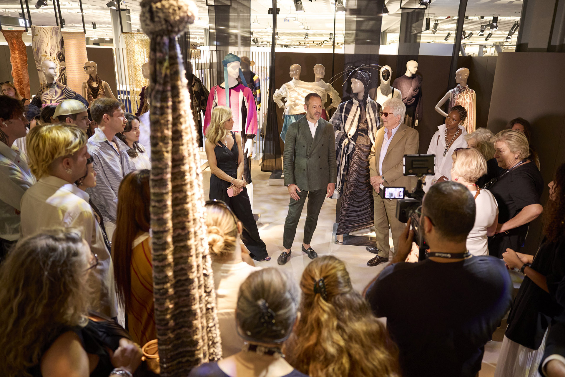 Polimoda students and Director Massimiliano Giornetti at Linea Più at Pitti Filati