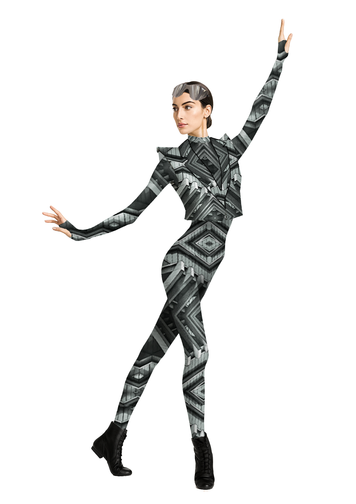 Sketch of the “City and Mountain” segment, “Città” dancer by Massimo Cantini Parrini for the Milano Cortina 2026 Opening Ceremony