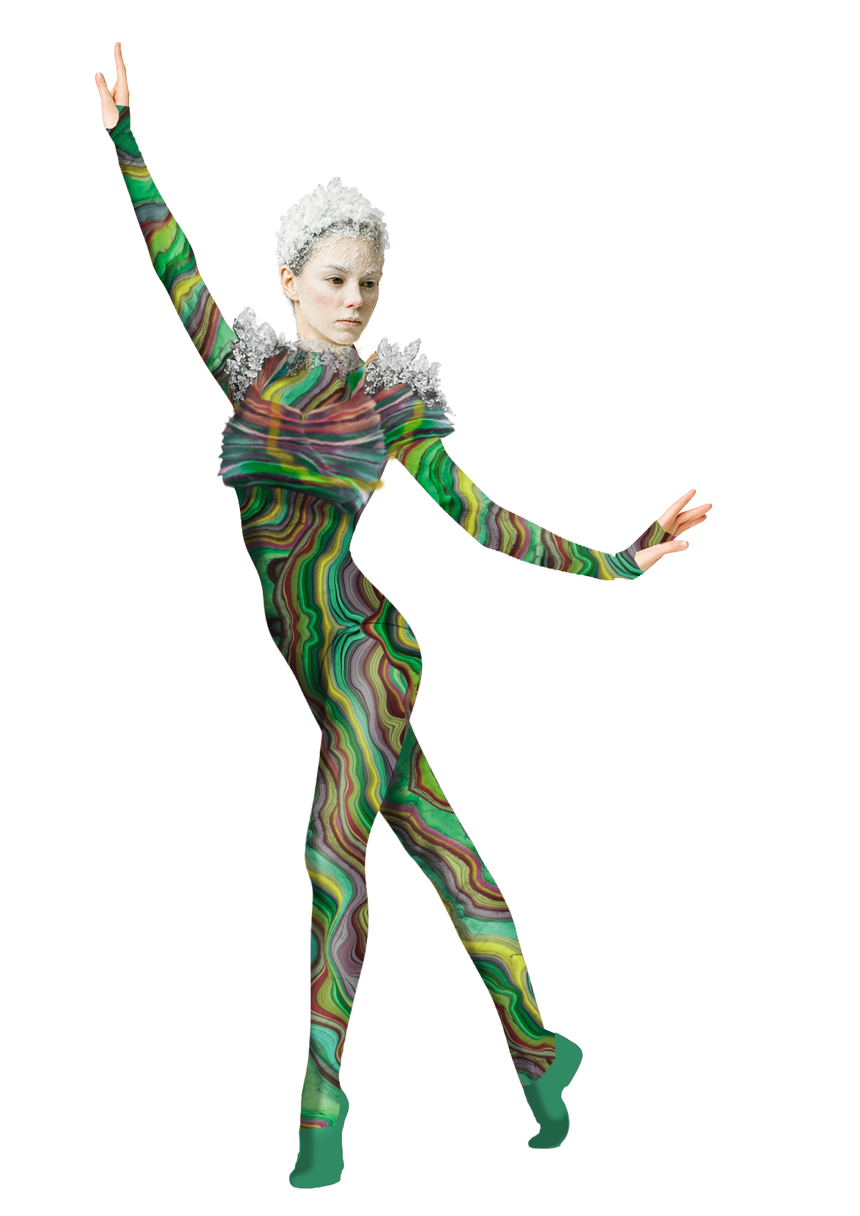 Sketch of the “City and Mountain” segment, “Mountain” aerialist by Massimo Cantini Parrini for the Milano Cortina 2026 Opening Ceremony