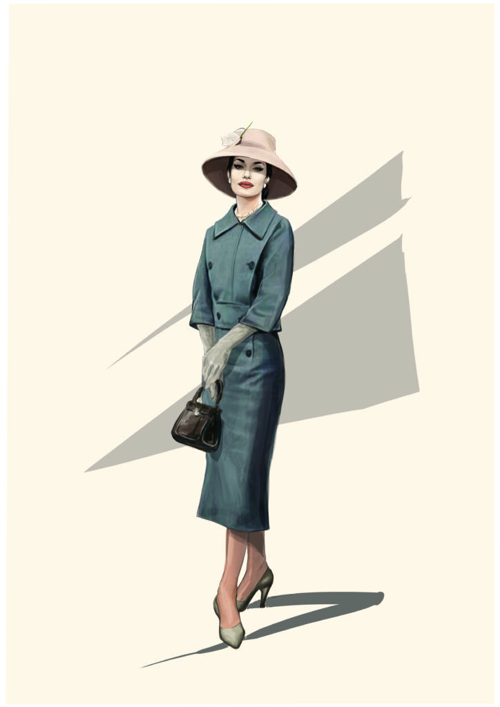 Drawing by Massimo Cantini Parrini for the film Maria by Pablo Larraín (2024), mixed technique on paper © Archivio Massimo Cantini Parrini