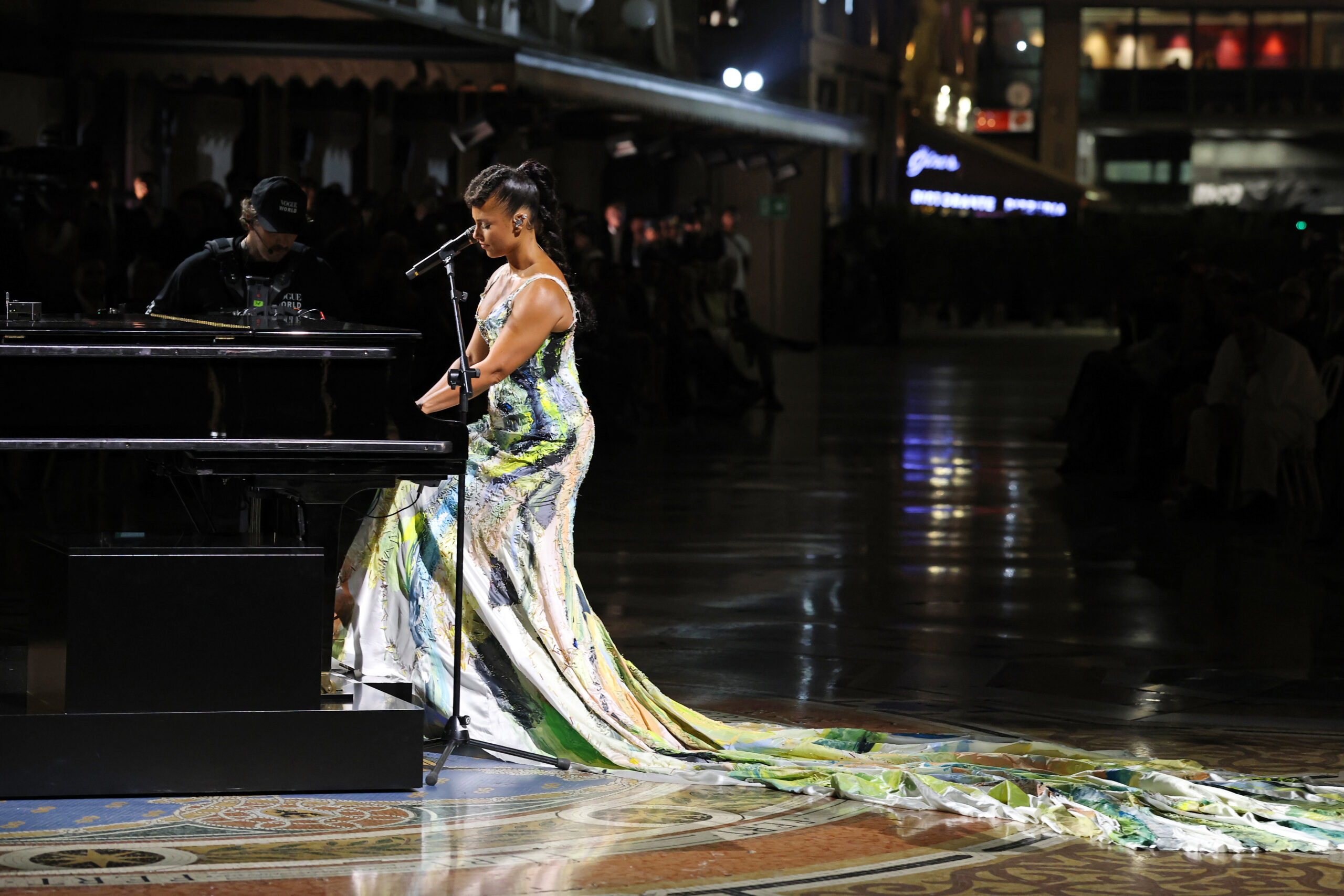 MILAN, ITALY - SEPTEMBER 22: Alicia Keys performs during Vogue World: Milano 2026 at Galleria Vittorio Emanuele II on September 22, 2026 in Milan, Italy. (Photo by Daniele Venturelli/Getty Images for Vogue)