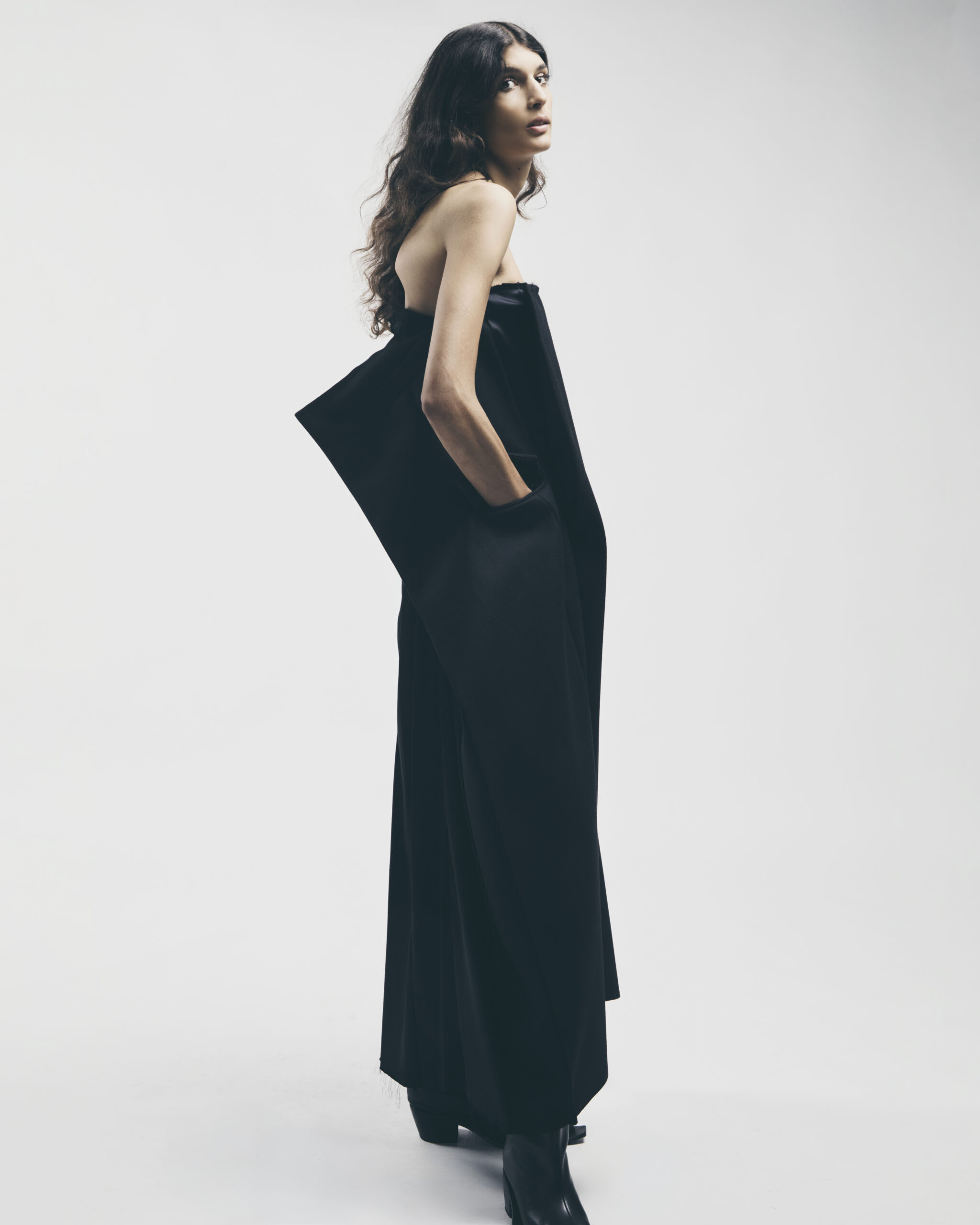 Designer: Anson Lorence Lin.
Model: Alessia Ricciarini.
Stylists: Gia Mateo, Manaswini Dash, Ruby Reeves.
