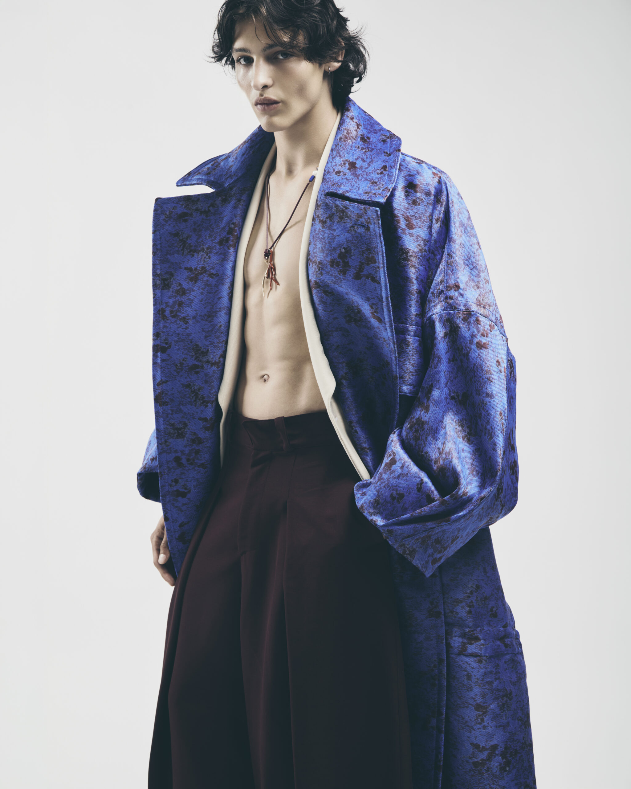 Designer: Victor Brial.
Model: Daniel Oanta.
Stylists: Manaswini Dash, Ruby Reeves, Tewis Gandola.